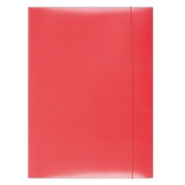 Teczka z gumką OFFICE PRODUCTS, karton/lakier, A4, 350gsm, 3-skrz., czerwona 21191141-04
