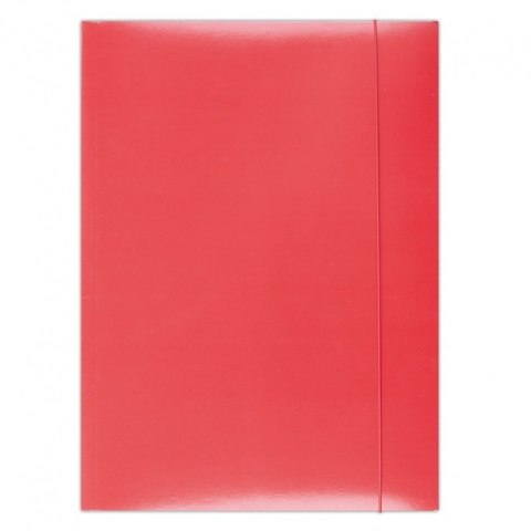 Teczka z gumką OFFICE PRODUCTS, karton/lakier, A4, 350gsm, 3-skrz., czerwona 21191141-04