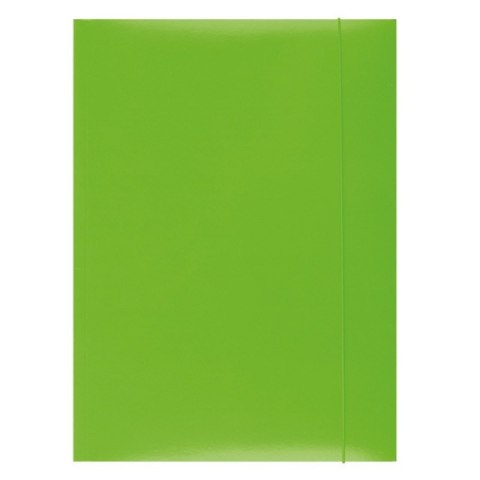 Teczka z gumką OFFICE PRODUCTS, karton/lakier, A4, 350gsm, 3-skrz., zielona 21191141-02