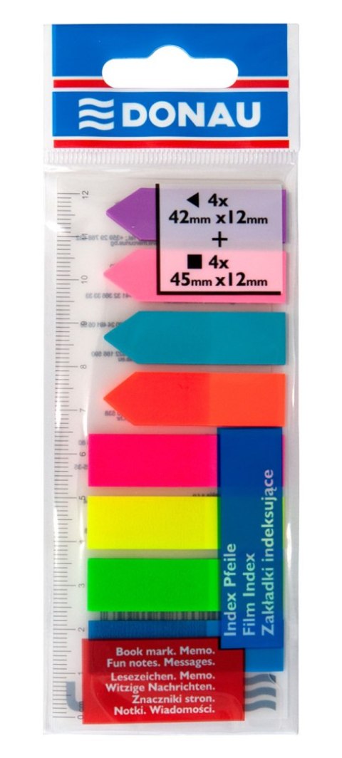 Zakładki index.4x45x12/25+4xstrzałka 8kol neon transp.7579001PL-99