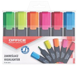Zakreślacz fluorescencyjny , 1-5mm (linia), 6szt., mix kolorów, typu OFFICE PRODUCTS 17055219-99
