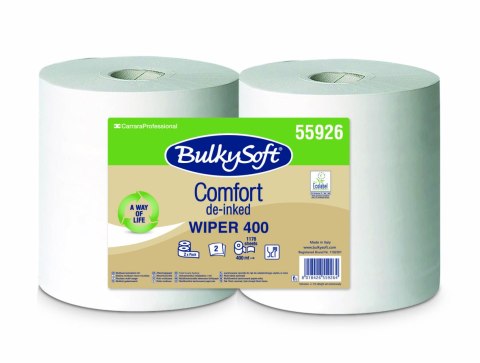 BulkySoft Comfort de-inked EKOLOGICZNE czyściwo papierowe 2w. 2x400m, celuloza z recyklingu (2rolki) 55926