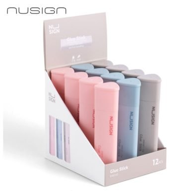 Klej w sztyfcie Nusign ENS142, 21 g, biały, op. mix kolorów, 12 szt/display Deli
