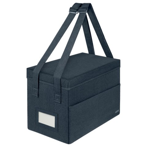 Kompaktowa torba na akcesoria Leitz Fabric, do pracy przy _gorących biurkach_, z pokrywką, ciemnoszara 67240089