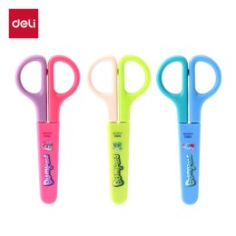 Nożyczki szkolne Deli z ochroną ostrza SE MACARON mix kolorów