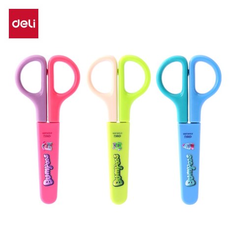 Nożyczki szkolne Deli z ochroną ostrza SE MACARON mix kolorów