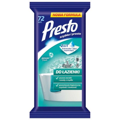 PRESTO Ściereczki gospodarcze, do łazienek. 72szt., białe, 011460