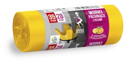 Worki na śmieci z uszami ANNA ZARADNA, zapach cytrusów, 35 l, 28 szt., żółty, ST-AZ-033638