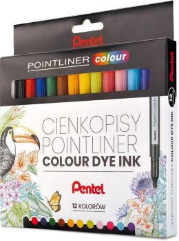 Zestaw cienkopisów pointliner colour, (12 szt.), S40-ST12PL PENTEL
