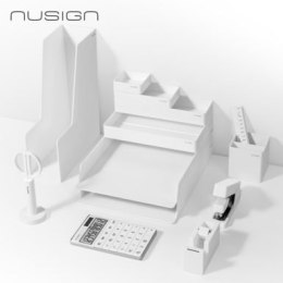 Zestaw na biurko Deli ENS003, 13 elementów, biały, ENS003_WH