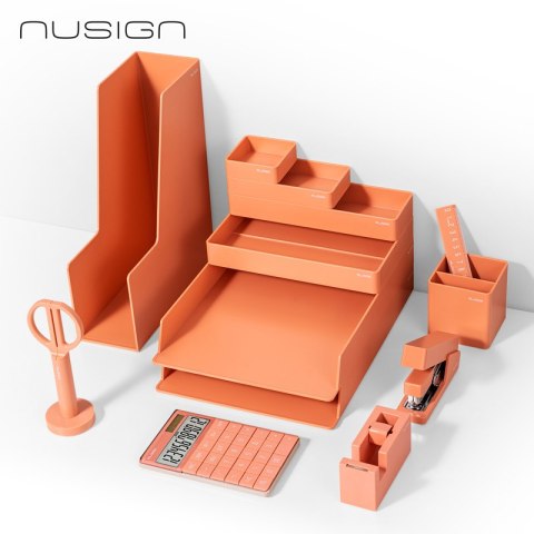 Zestaw na biurko Deli ENS003, 13 elementów, różowy, ENS003_PK