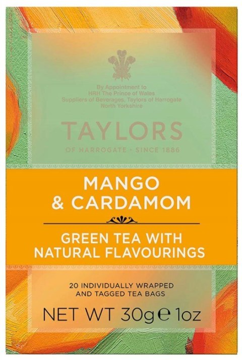 Herbata zielona Mango i Kardamon 30 g w torebkach TAYLORS