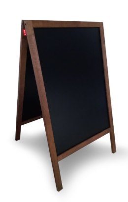 Potykacz kredowy MEMOBE czarny, rama drewniana lakierowana brązowa, 50x70 cm MTX050070.19.46.51