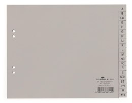 Przekładki PP A4 szare, nadr. indeks, A-Z, 20 części Szary 650010 DURABLE