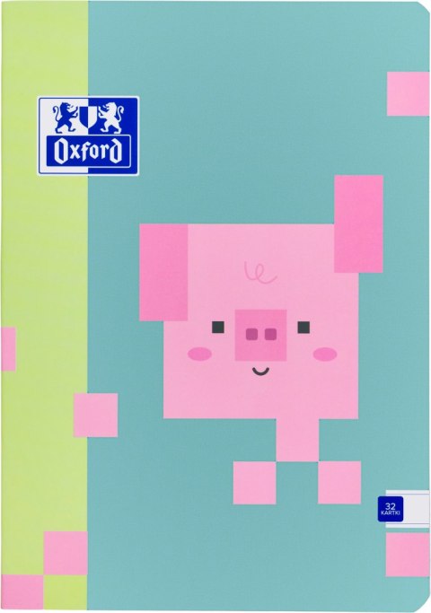 Zeszyt Oxford ZOO Blocks A5, 32k, linia z marginesem, 400210406