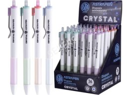 Długopis automatyczny Astra Pen Crystal white, display 36 sztuk, 201120004