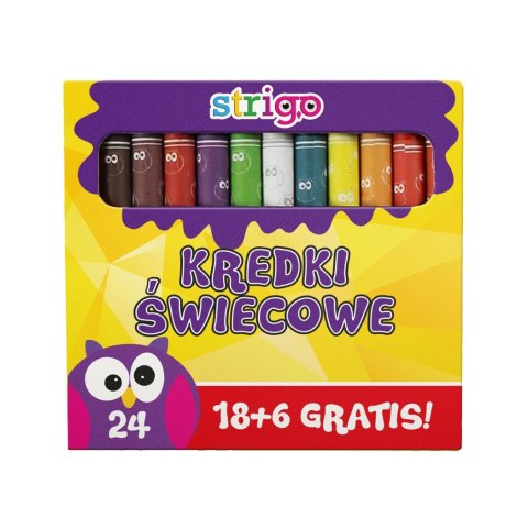 Kredki świecowe 24 kolorów STRIGO WPC CN03