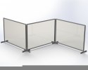 Osłona ochronna 80x60 pleksi bezbarwne, rama aluminiowa, metalowa podstawa srebrna