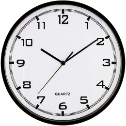 Zegar ścienny plastikowy, 305 mm E01.2479.90.A MPM Czarny z t.białą
