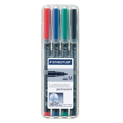Foliopis permanentny M317 WP4 etui 4szt. STAEDTLER CD BK4 S317WP4
