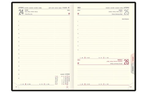 Kalendarz B-5 LUX książkowy (L2), 11 - czarny linea / złoty 2023 TELEGRAPH