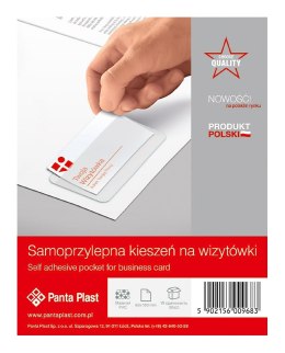 Kieszeń samop.na wizytówki PVC 100x60mm 10szt 0407-0005-00 PANTA PLAST