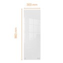 Mała podłużna szklana tablica suchościeralna Nobo Home 300x900mm, biała 1915604